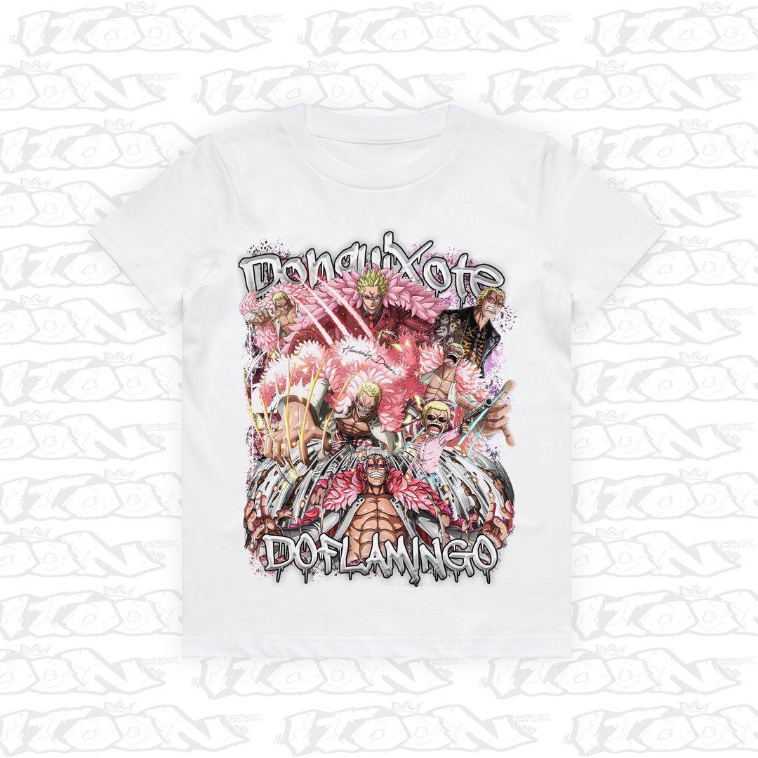 Doflamingo Kids, Style: Kids Tee, Colour: White