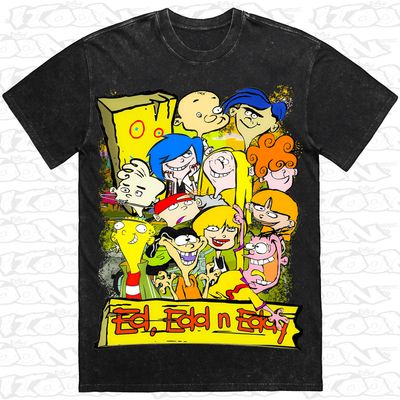 Ed, Edd n Eddy artwork printed on AS Colour Heavy Stone Tee (front view)
