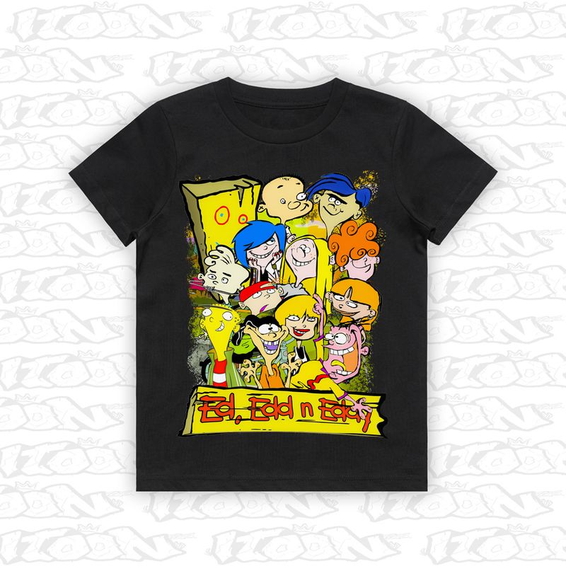 Ed, Edd n Eddy artwork printed on AS Colour Kids Tee (front view)
