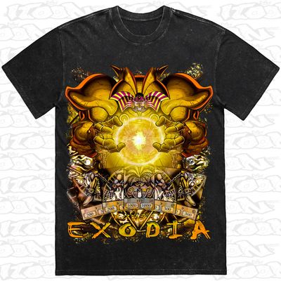 Exodia artwork printed on AS Colour Heavy Stone Tee (front view)
