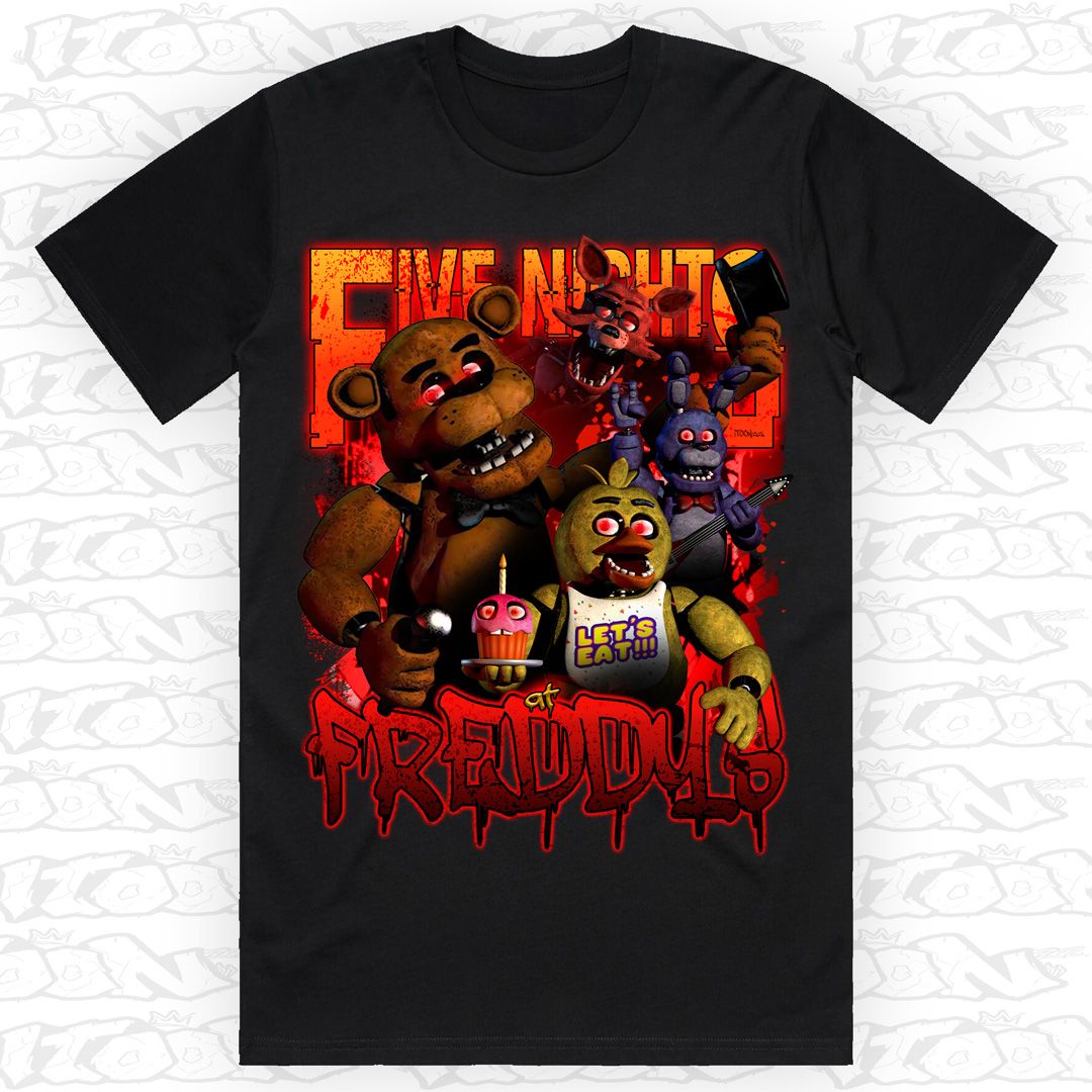 Five Nights at Freddy’s, Style: Block Tee, Colour: Black