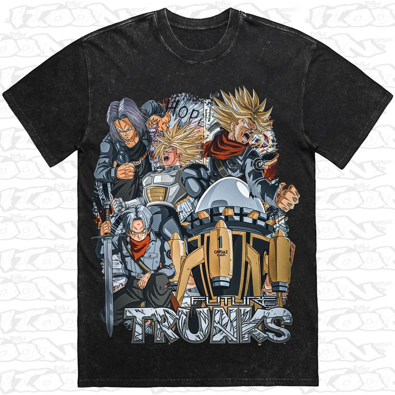 Future Trunks artwork printed on AS Colour Heavy Stone Tee (front view)
