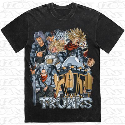 Future Trunks artwork printed on AS Colour Heavy Stone Tee (front view)
