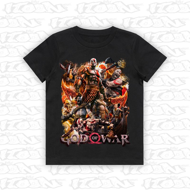 God of War artwork printed on AS Colour Kids Tee (front view)
