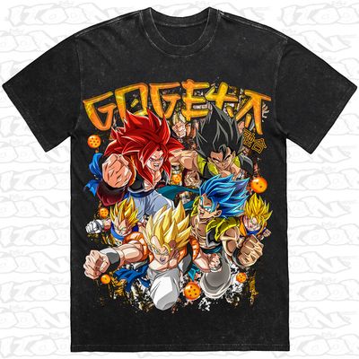 Gogeta artwork printed on AS Colour Heavy Stone Tee (front view)
