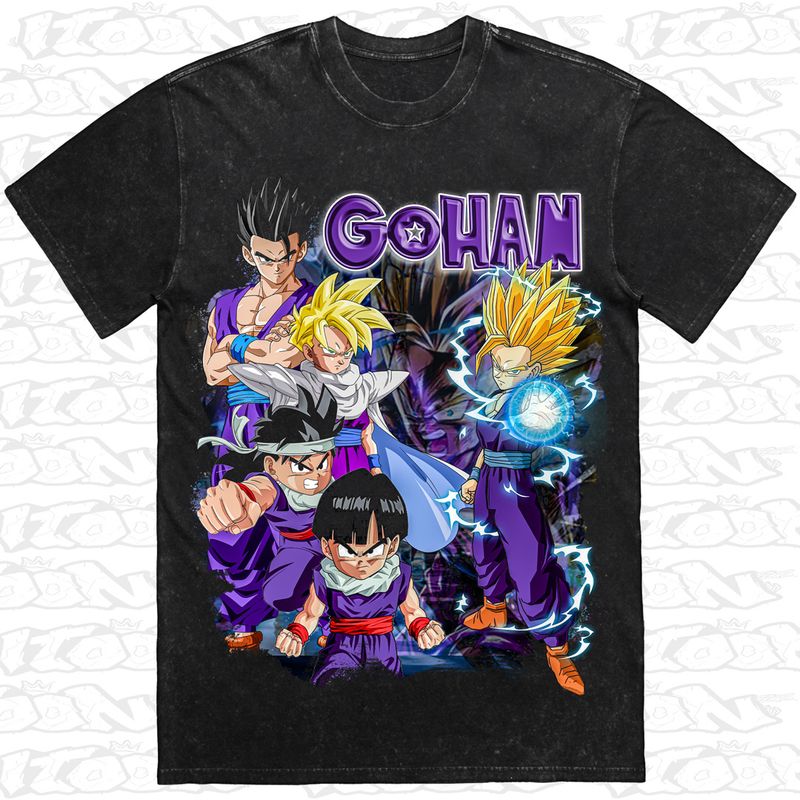 Gohan artwork printed on AS Colour Heavy Stone Tee (front view)
