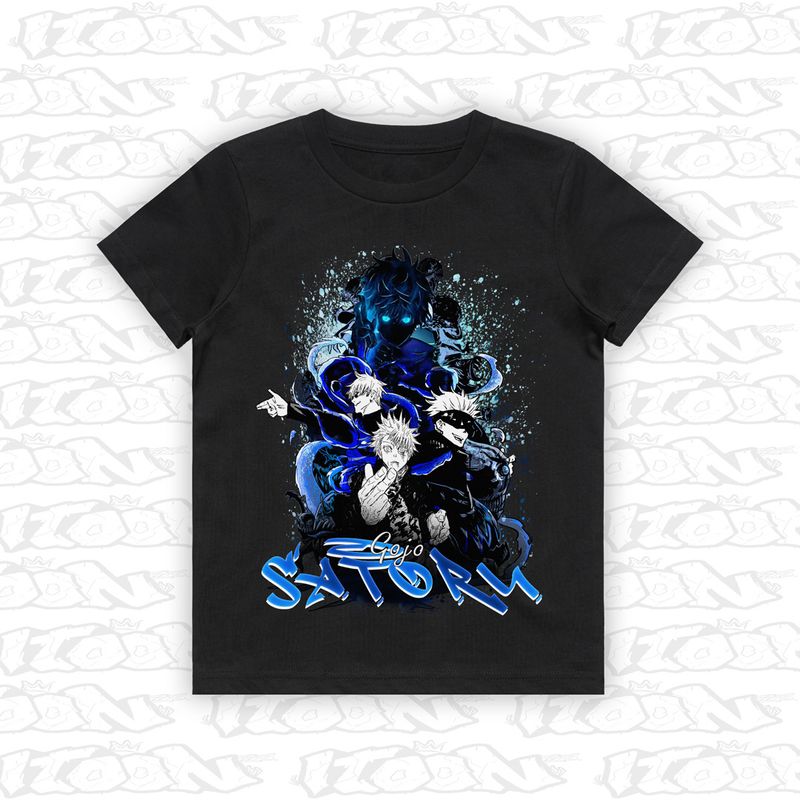 Gojo Lapse Blue artwork printed on AS Colour Kids Tee (front view)
