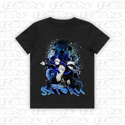 Gojo Lapse Blue artwork printed on AS Colour Kids Tee (front view)
