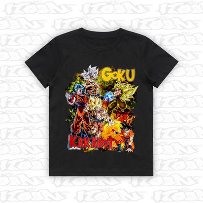 Goku artwork printed on AS Colour Kids Tee (front view)
