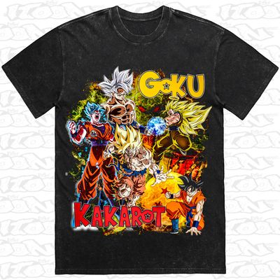 Goku artwork printed on AS Colour Heavy Stone Tee (front view)
