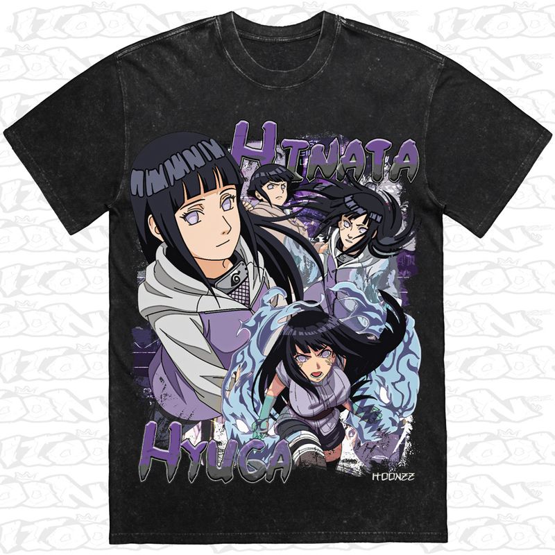 Hinata Hyuga artwork printed on AS Colour Heavy Stone Tee (front view)
