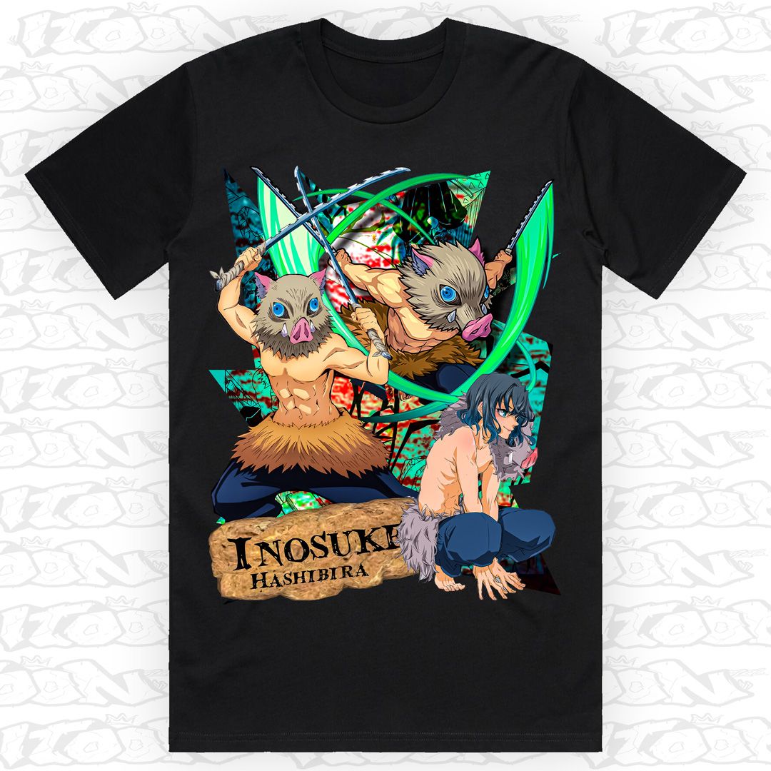 Inosuke Hashibira, Style: Block Tee, Colour: Black