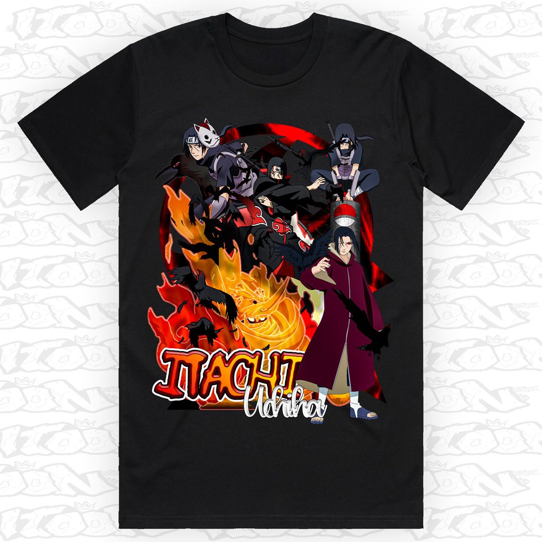 Itachi Uchiha, Style: Block Tee, Colour: Black