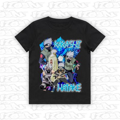 Kakashi Hatake artwork printed on AS Colour Kids Tee (front view)
