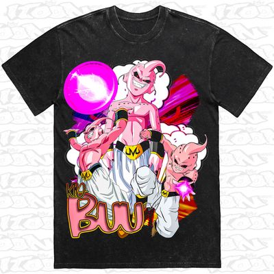 Kid Buu artwork printed on AS Colour Heavy Stone Tee (front view)
