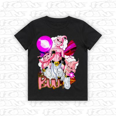 Kid Buu artwork printed on AS Colour Kids Tee (front view)
