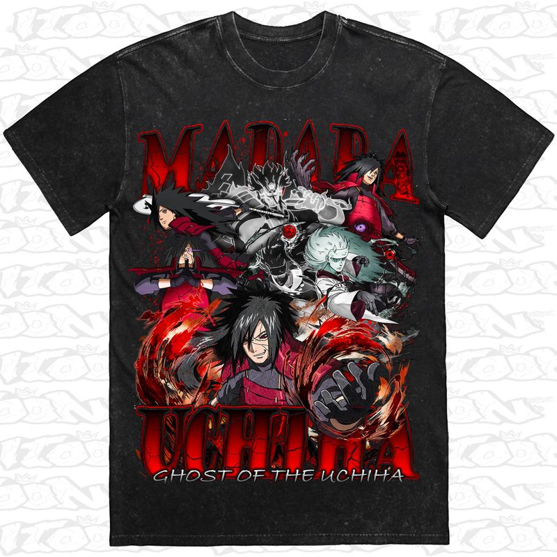 Madara Uchiha artwork printed on AS Colour Heavy Stone Tee (front view)
