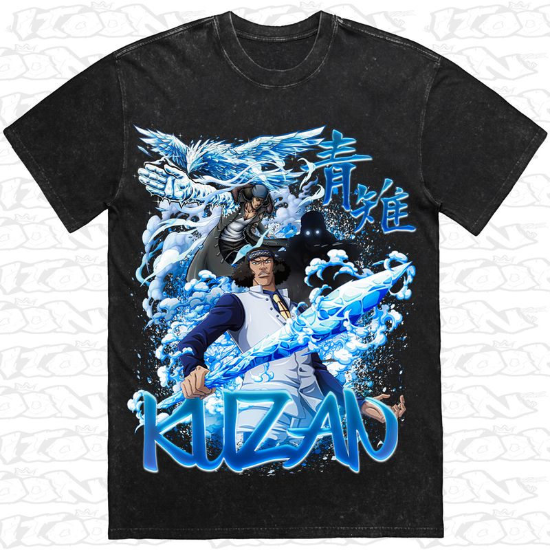 Kuzan artwork printed on AS Colour Heavy Stone Tee (front view)
