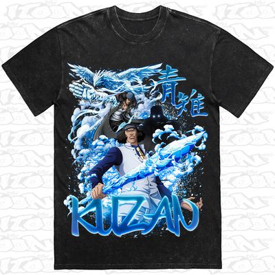 Kuzan artwork printed on AS Colour Heavy Stone Tee (front view)
