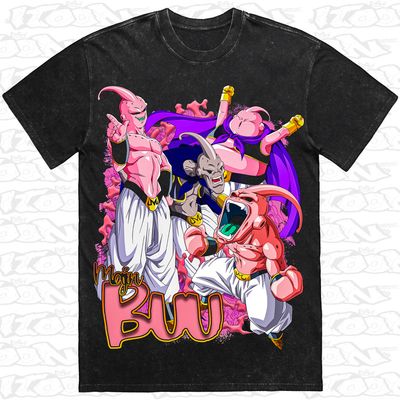 Majin Buu artwork printed on AS Colour Heavy Stone Tee (front view)
