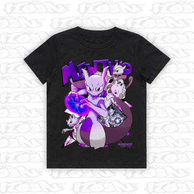 Mewtwo artwork printed on AS Colour Kids Tee (front view)
