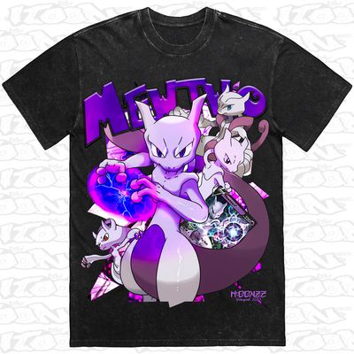 Mewtwo artwork printed on AS Colour Heavy Stone Tee (front view)
