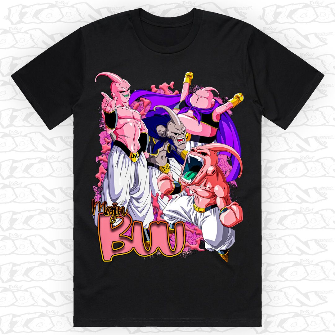 Majin Buu, Style: Block Tee, Colour: Black