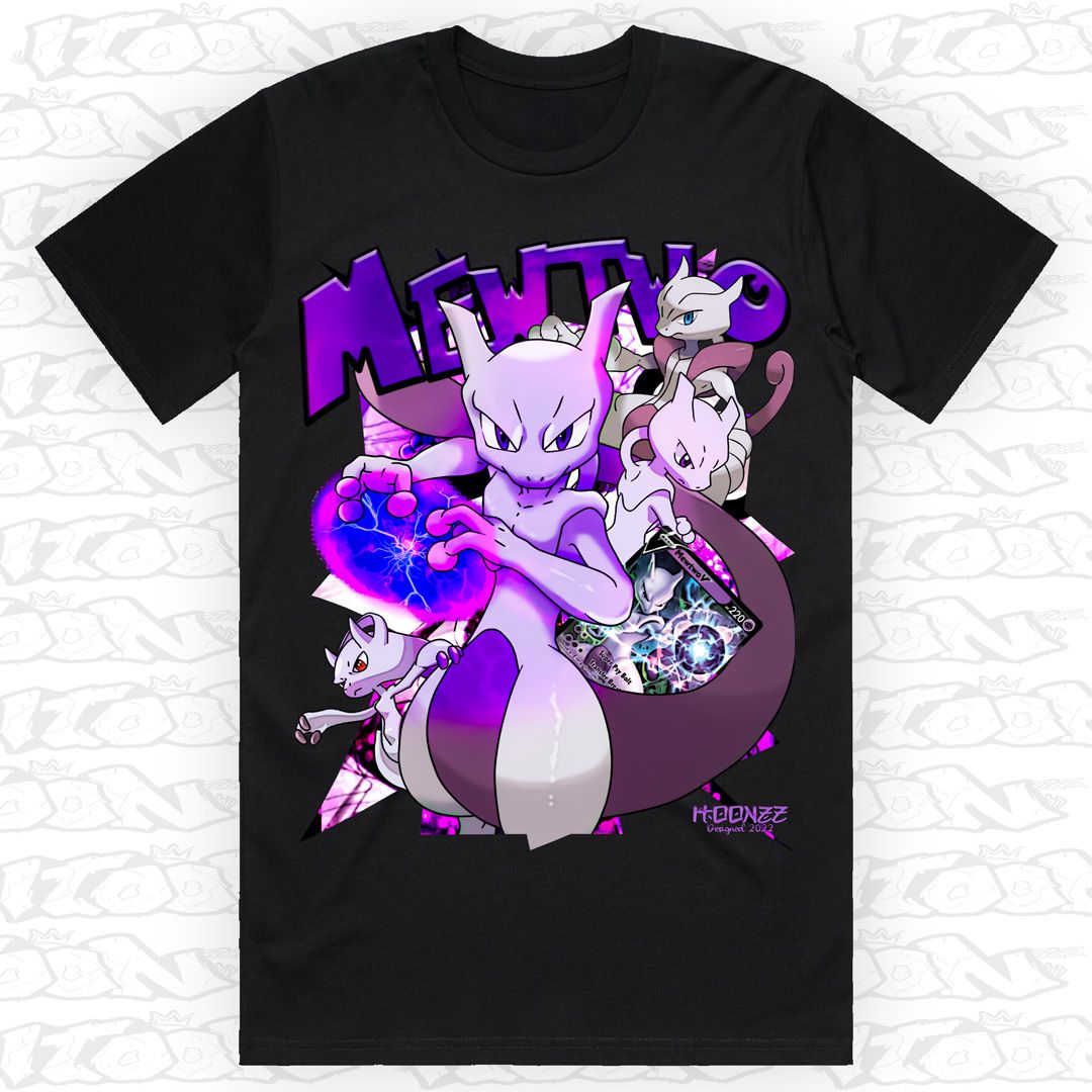Mewtwo, Style: Block Tee, Colour: Black