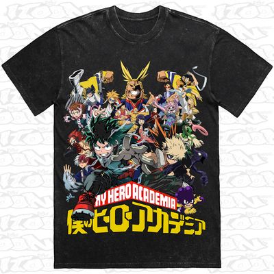 My Hero Academia artwork printed on AS Colour Heavy Stone Tee (front view)
