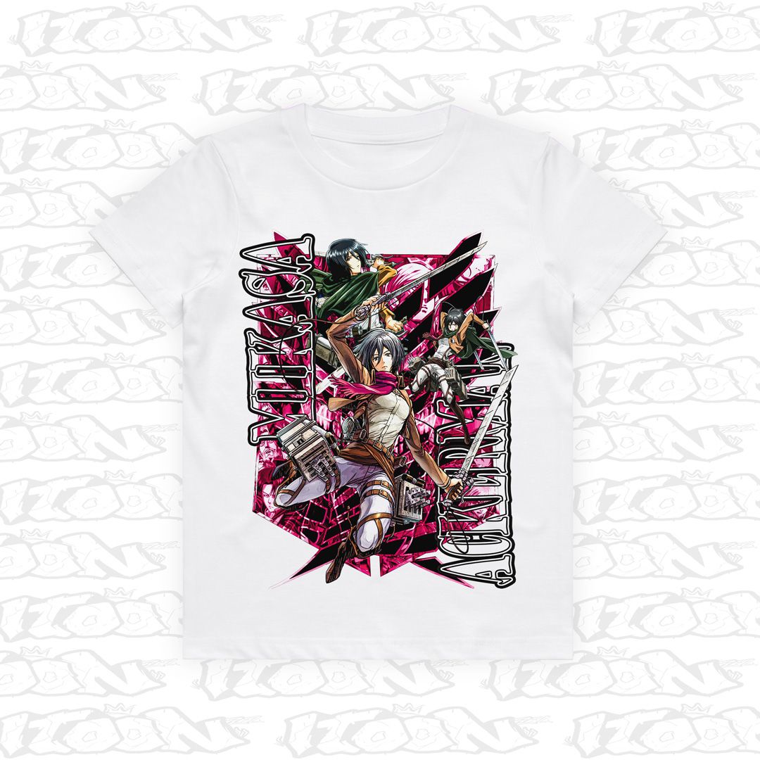 Mikasa Ackerman Kids, Style: Kids Tee, Colour: White