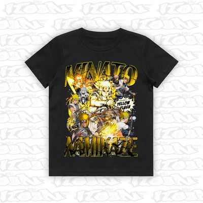 Minato Namikaze artwork printed on AS Colour Kids Tee (front view)
