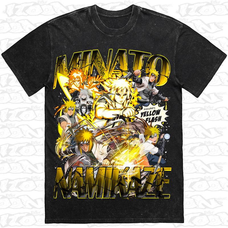 Minato Namikaze artwork printed on AS Colour Heavy Stone Tee (front view)
