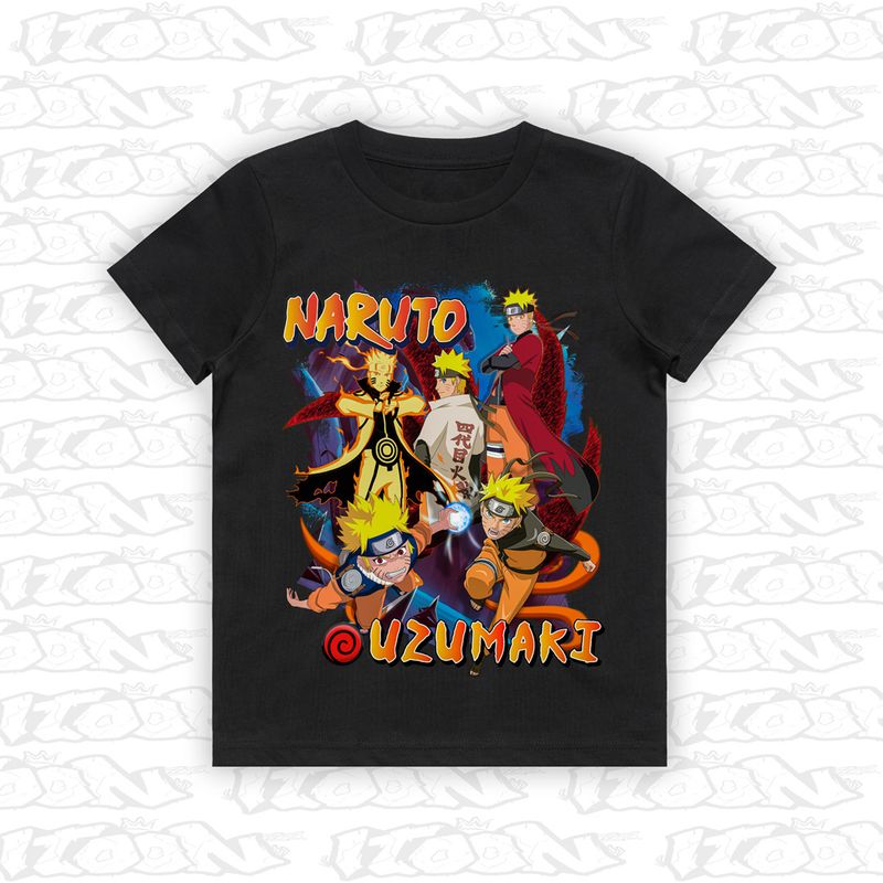 Naruto Uzumaki artwork printed on AS Colour Kids Tee (front view)
