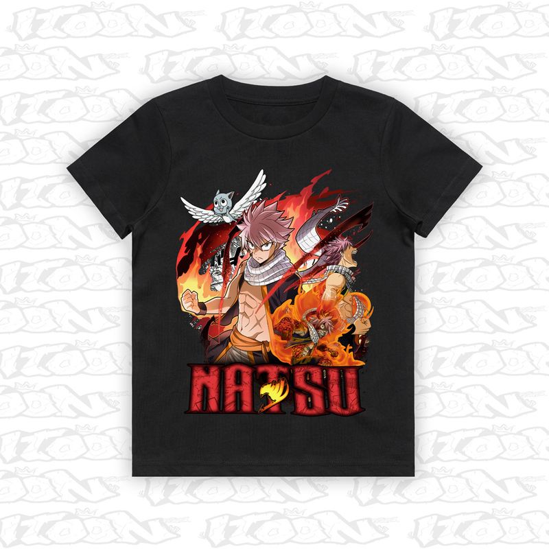 Natsu Dragneel artwork printed on AS Colour Kids Tee (front view)
