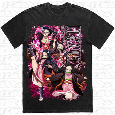 Nezuko Kamado artwork printed on AS Colour Heavy Stone Tee (front view)
