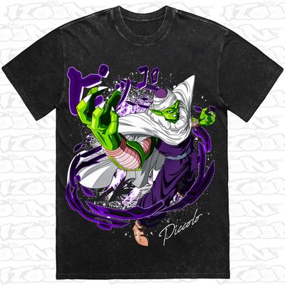 Piccolo artwork printed on AS Colour Heavy Stone Tee (front view)
