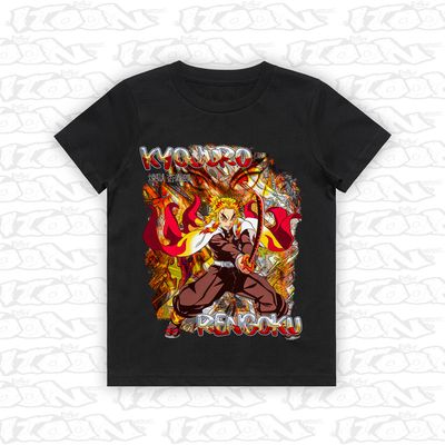 Kyojuro Rengoku artwork printed on AS Colour Kids Tee (front view)

