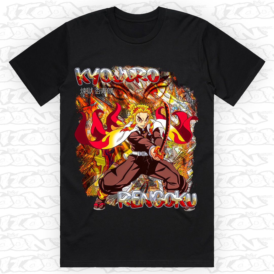 Kyojuro Rengoku, Style: Block Tee, Colour: Black