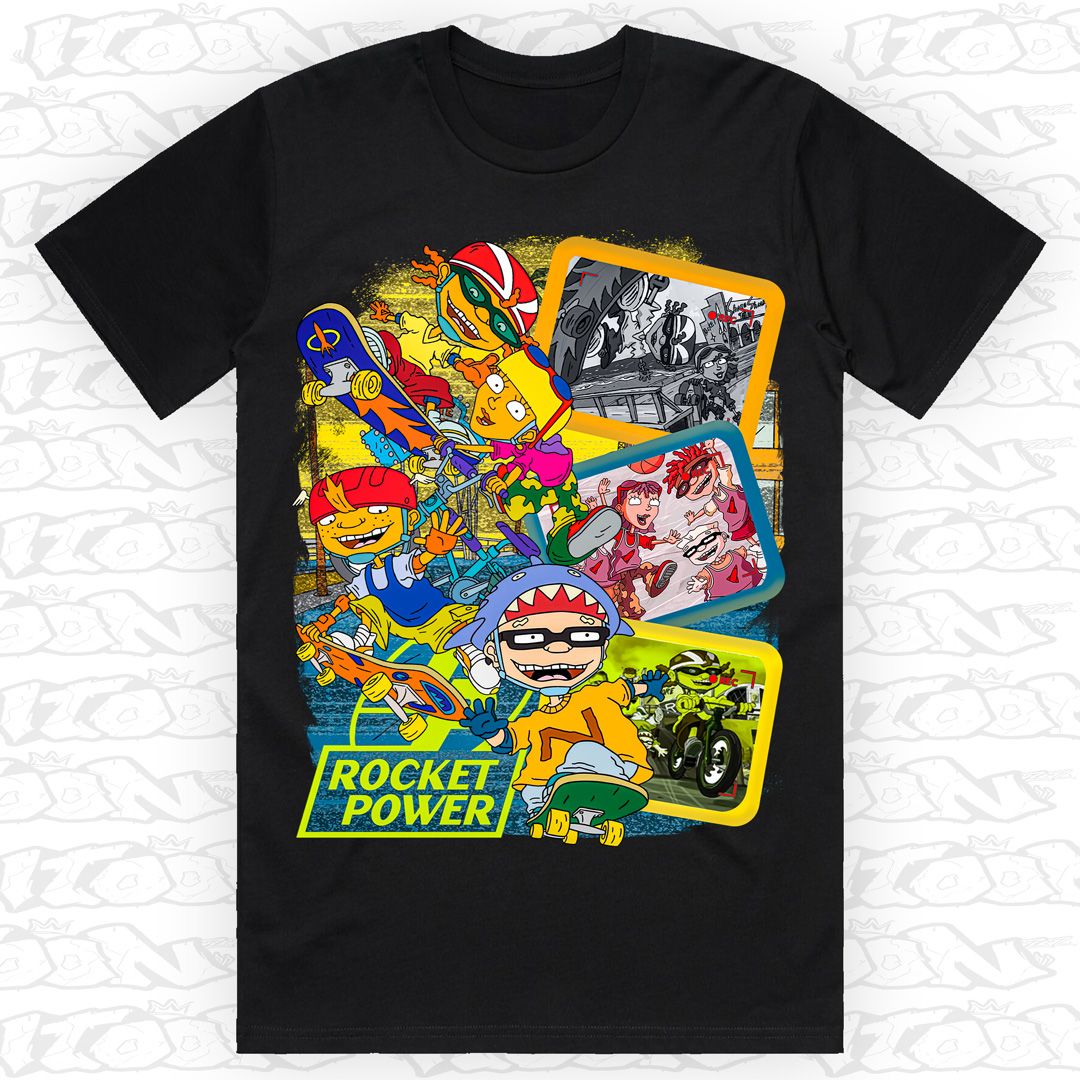 Rocket Power, Style: Block Tee, Colour: Black