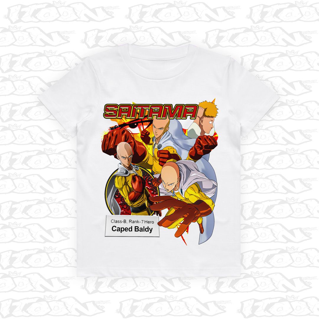 Saitama Kids, Style: Kids Tee, Colour: White
