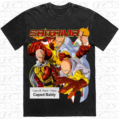 Saitama artwork printed on AS Colour Heavy Stone Tee (front view)
