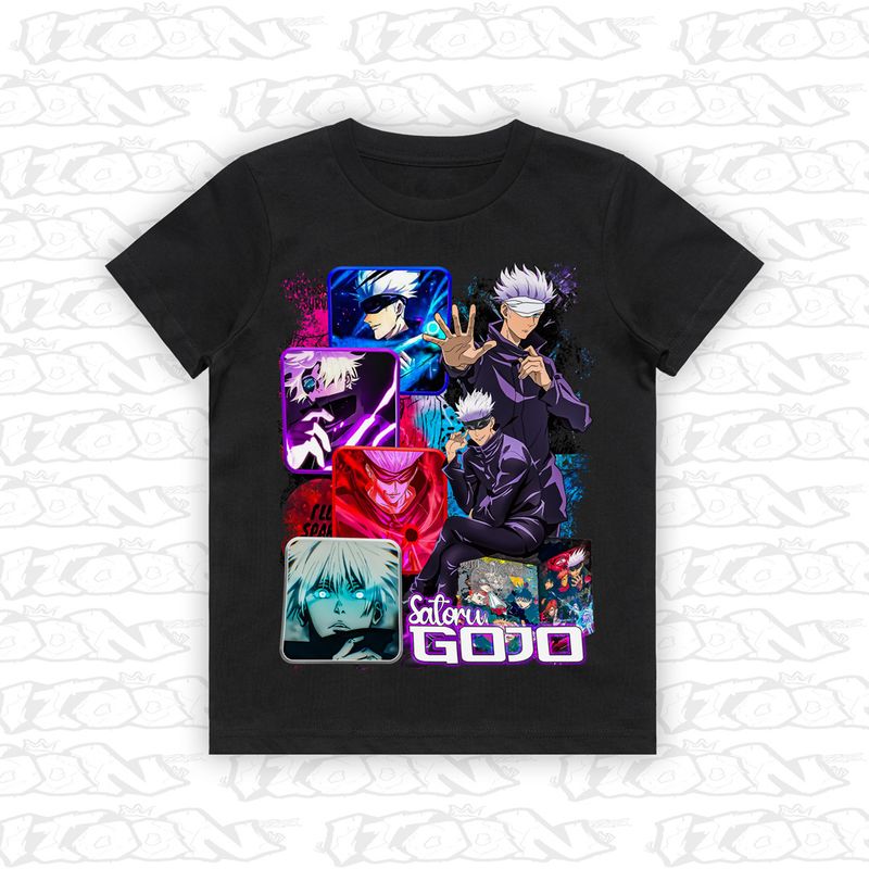 Satoru Gojo artwork printed on AS Colour Kids Tee (front view)

