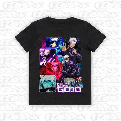 Satoru Gojo artwork printed on AS Colour Kids Tee (front view)

