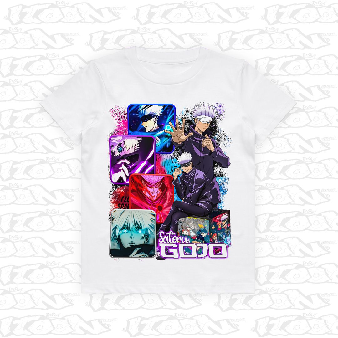 Satoru Gojo Kids, Style: Kids Tee, Colour: White