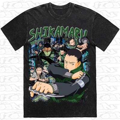 Shikamaru Nara artwork printed on AS Colour Heavy Stone Tee (front view)
