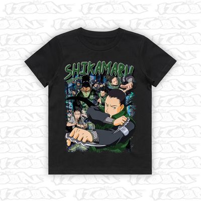 Shikamaru Nara artwork printed on AS Colour Kids Tee (front view)
