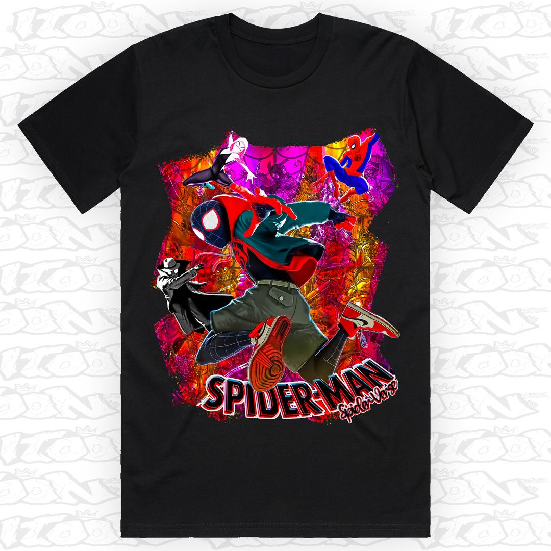 Spider-Man Spider-Verse, Style: Block Tee, Colour: Black