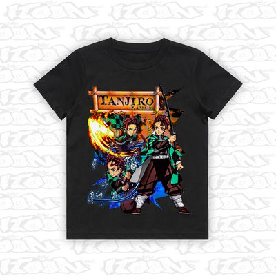Tanjiro Kamado artwork printed on AS Colour Kids Tee (front view)
