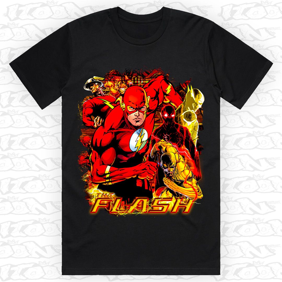 The Flash, Style: Block Tee, Colour: Black