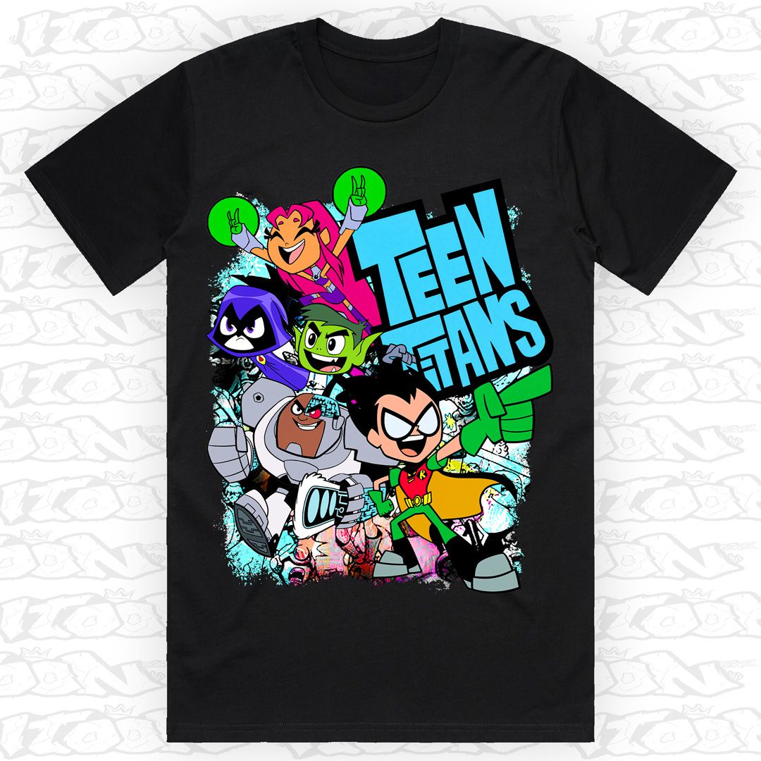 Teen Titans, Style: Block Tee, Colour: Black